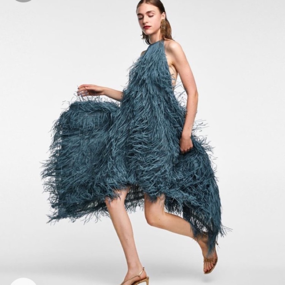 Zara fringe halter dress